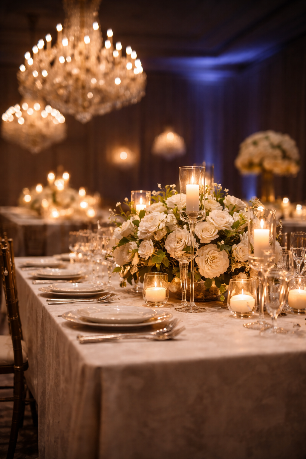 Ambiance élégante d'événement avec décoration raffinée