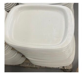 Plateau de service blanc rectangulaire – Location événementielle